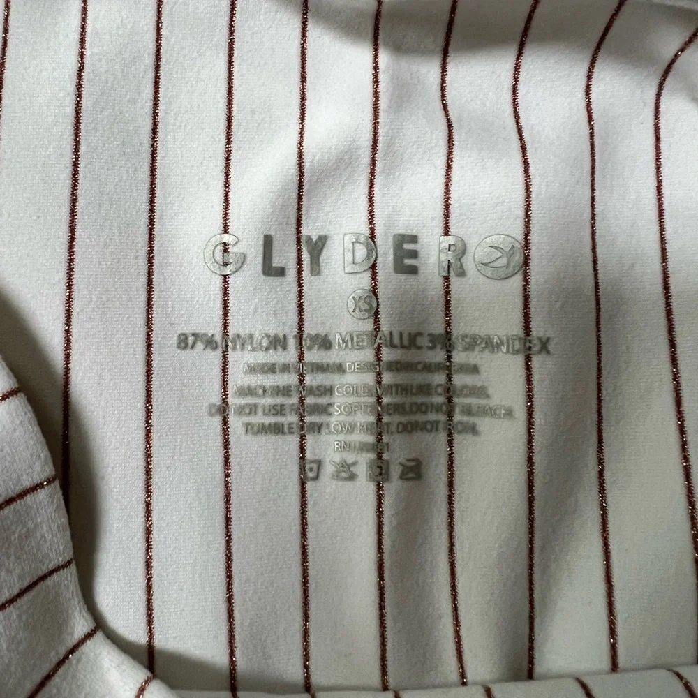 Glyder White and Pink Striped Leggings XS